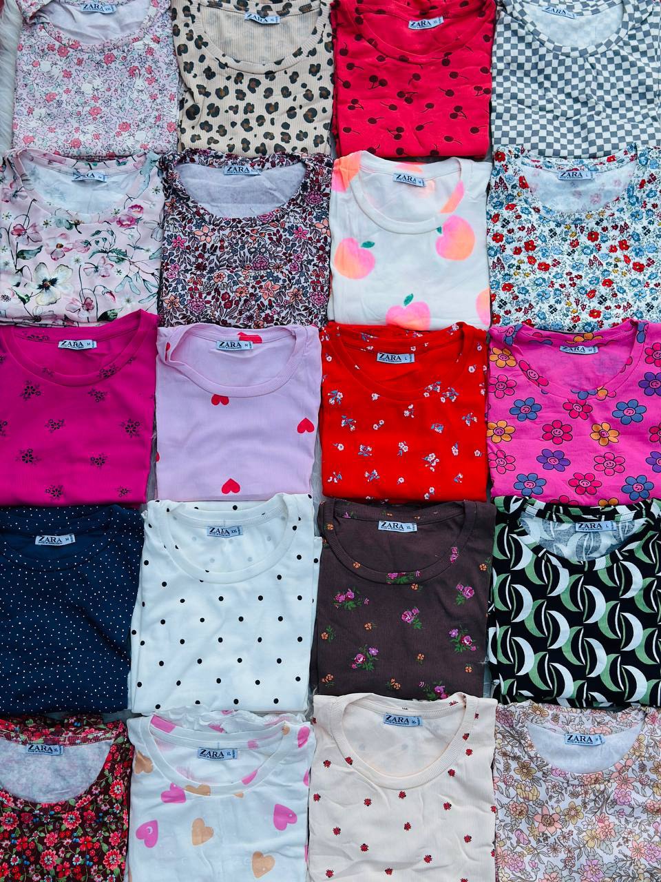 ست کراپ و شورتک zara عمده (پک 6 عددی)