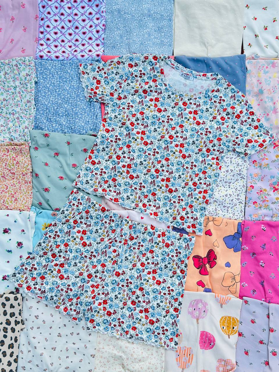 ست کراپ و شورتک zara عمده (پک 6 عددی)