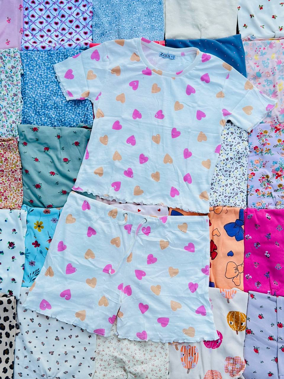 ست کراپ و شورتک zara عمده (پک 6 عددی)
