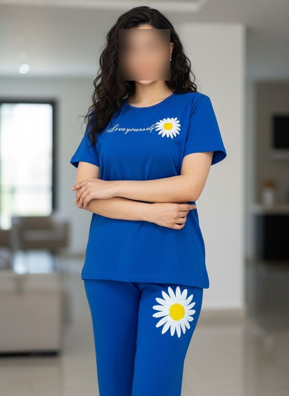 تاپ و شلوارک قواره دار بابونه عمده (پک 6 عددی)