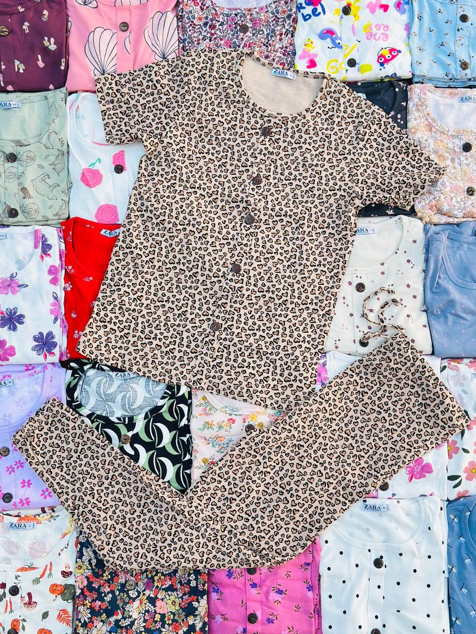 ست تیشرت وشلوار zara عمده (پک 6 عددی)