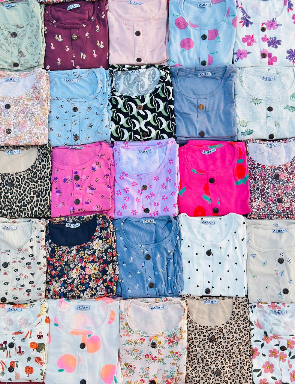 ست تیشرت وشلوار zara عمده (پک 6 عددی)