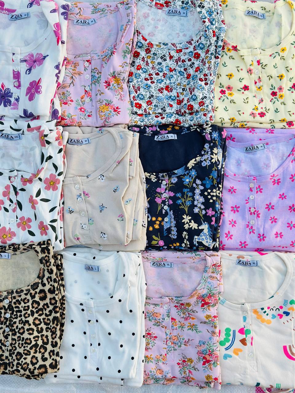 ست تیشرت وشلوار zara عمده (پک 6 عددی)