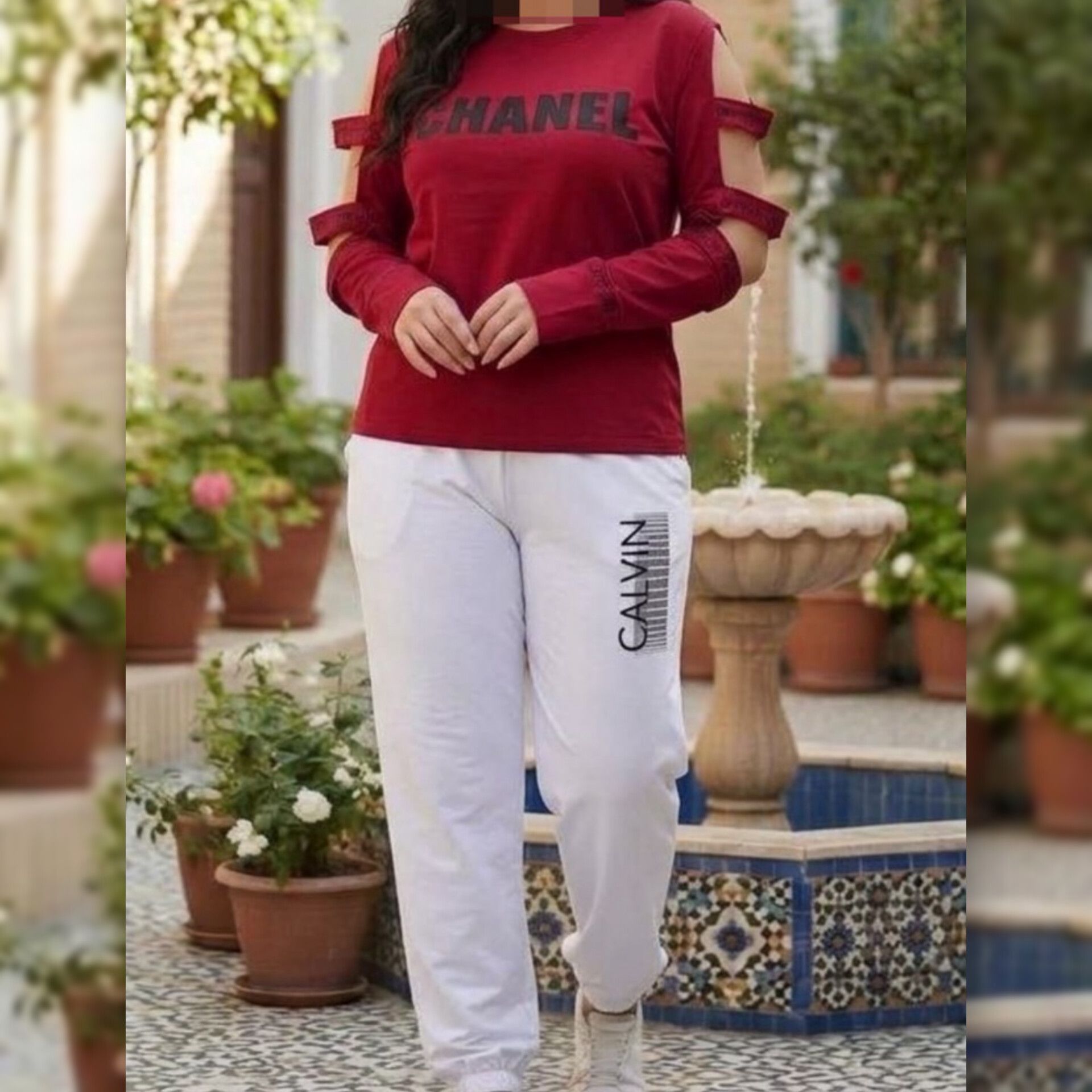 ست بلوز و شلوار پنجره ای عمده (پک 6 عددی)