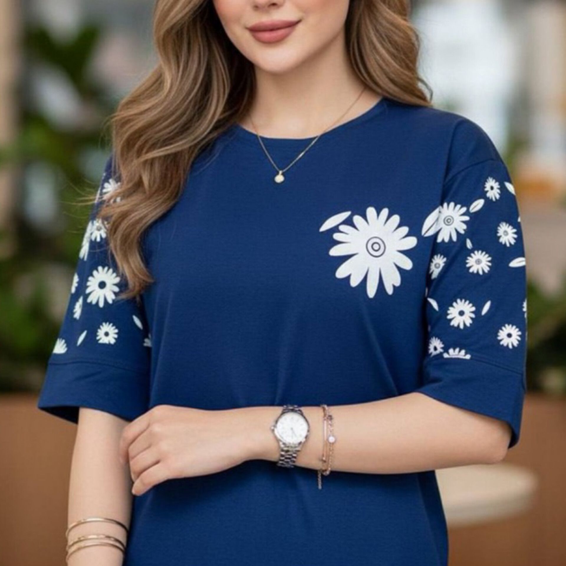 تیشرت آستین گل قواره دار عمده (پک 4 عددی)