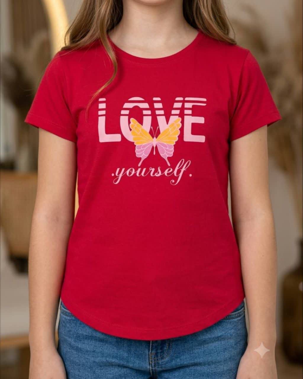 تیشرت استین سرخود LOVE عمده (پک 5 عددی)