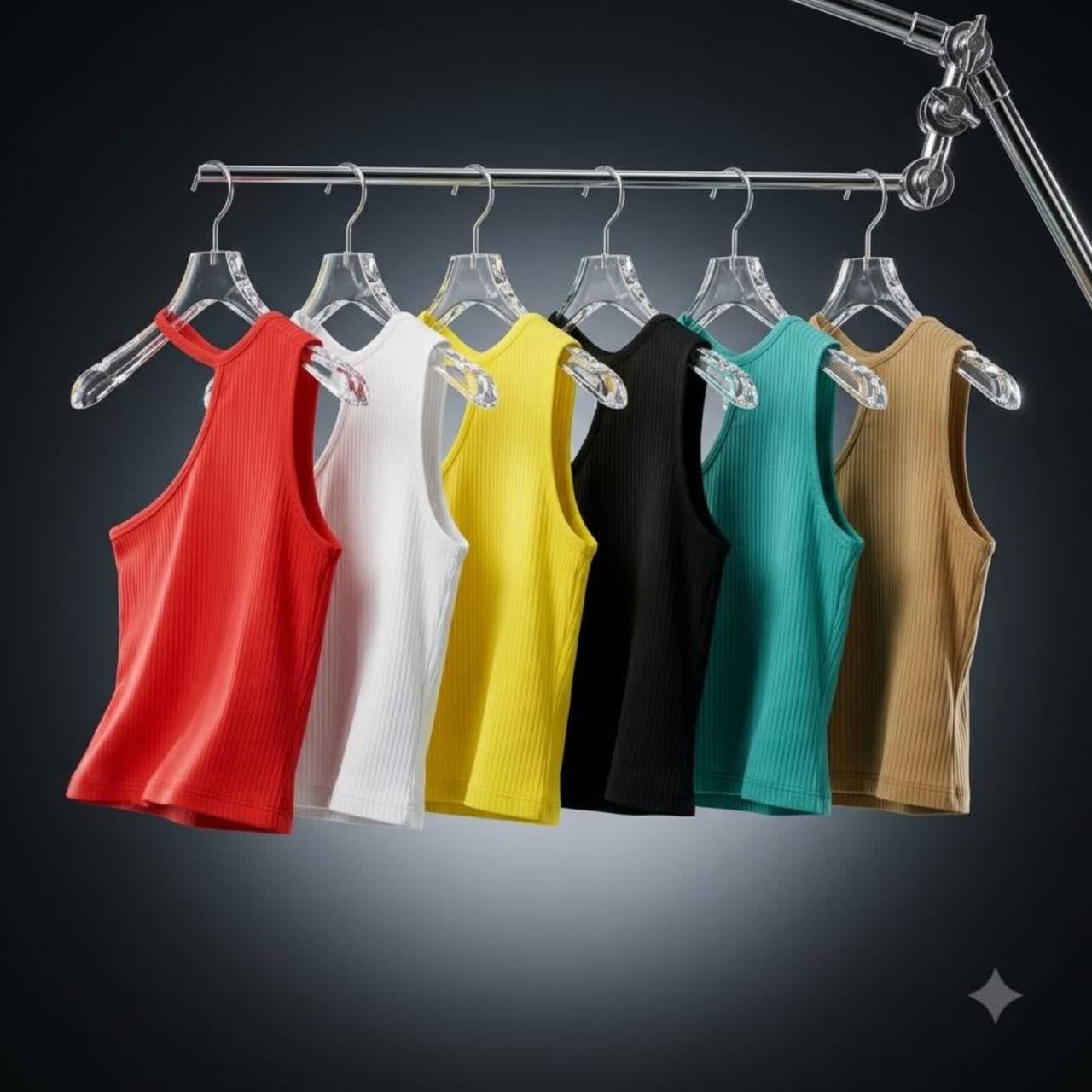 تاپ یک طرف خالی یقه بندی عمده(پک 6 عددی)