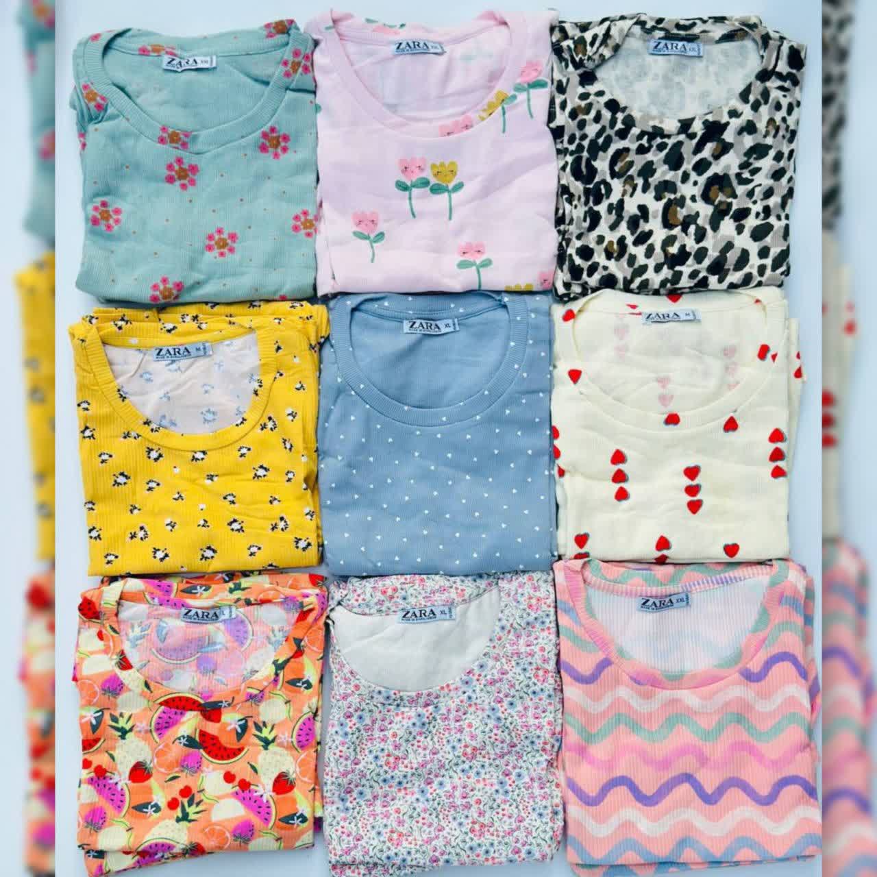 ست کراپ و شورتک ZARA عمده (پک 6 عددی)