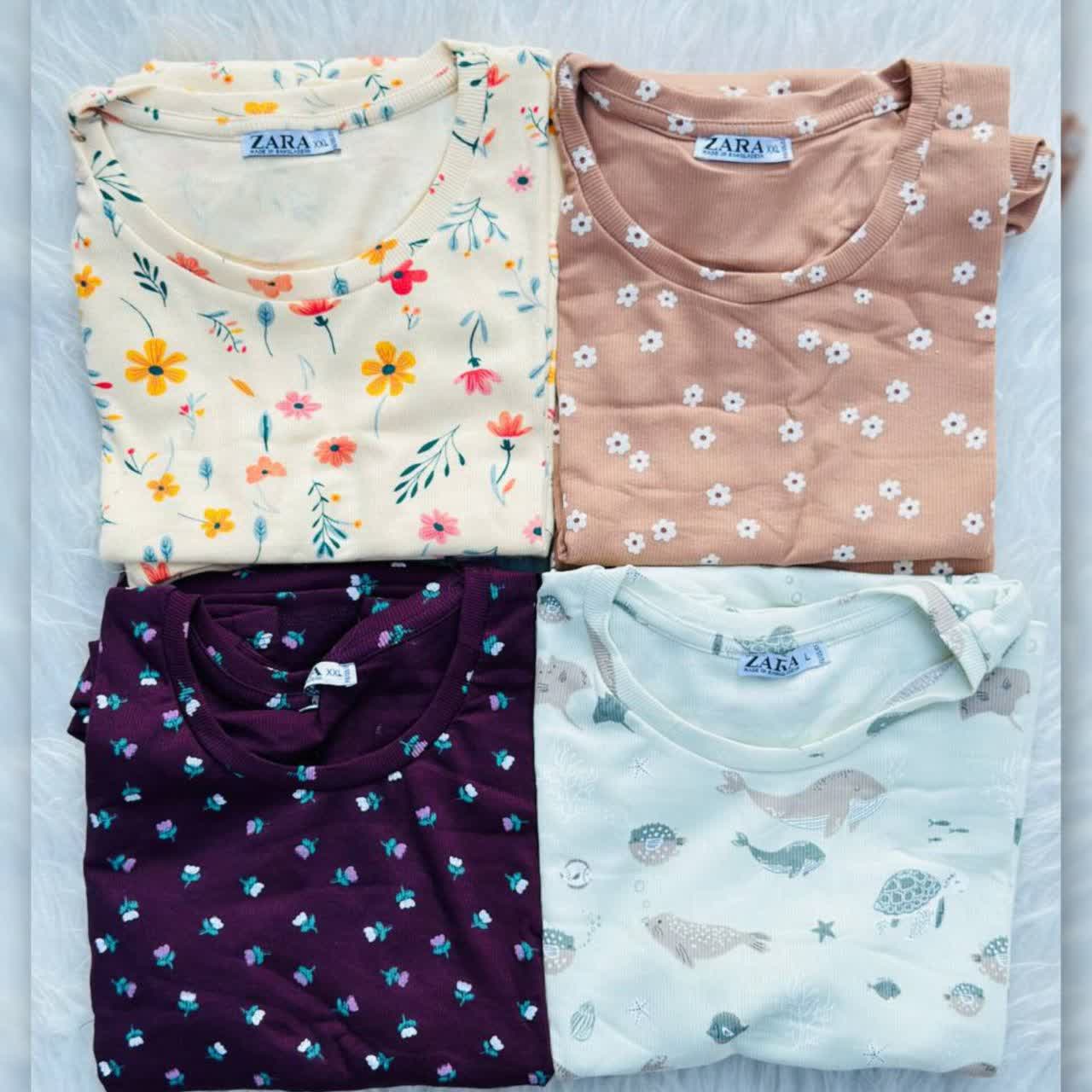 ست کراپ و شورتک ZARA عمده (پک 6 عددی)
