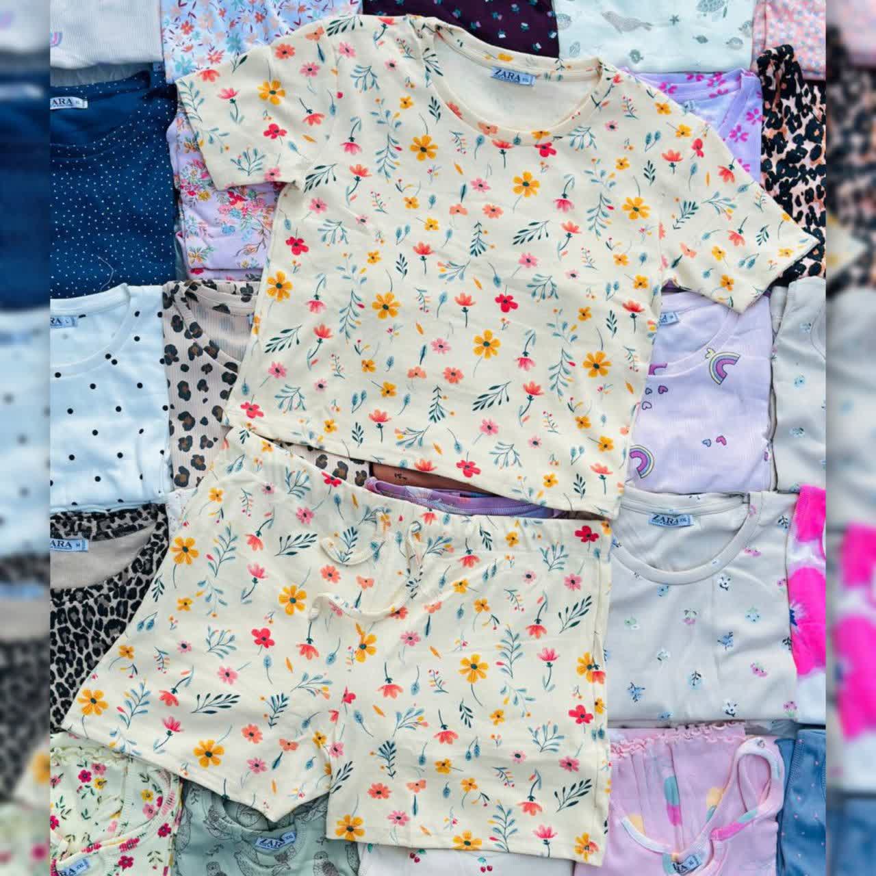 ست کراپ و شورتک ZARA عمده (پک 6 عددی)