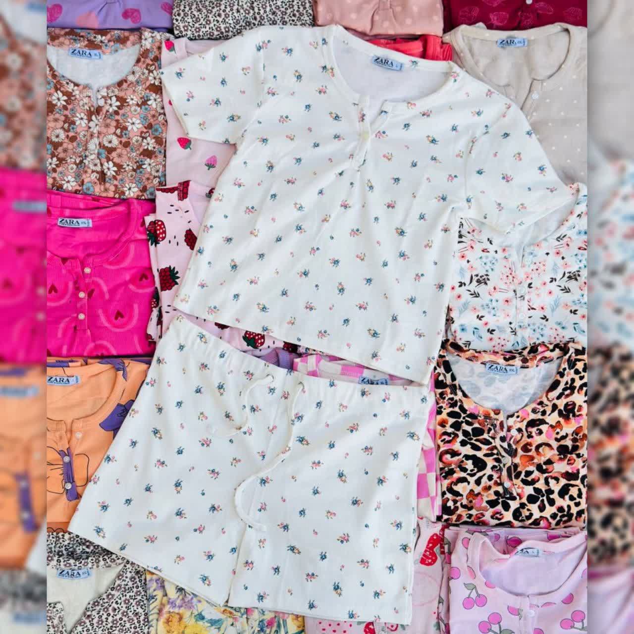 ست کراپ و شورتک zara عمده (پک 6 عددی)