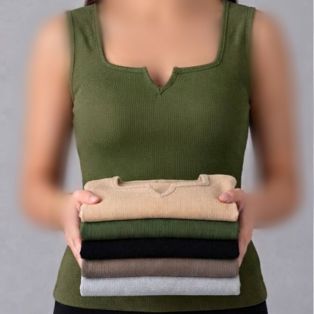 تاپ یقه خشتی وی عمده (پک 6 عددی)